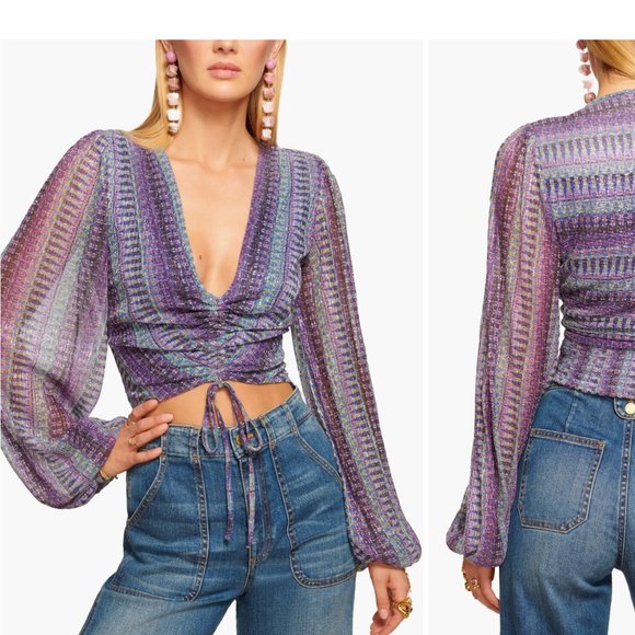 plunge neck blouse